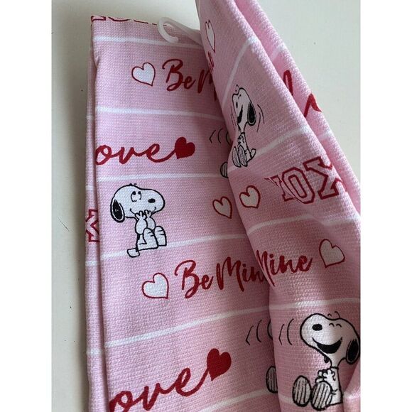 2 Pack Peanuts Snoopy Love Valentines Pink Kitchen Towels Pink 16 X 26” XOXO NEW - Picture 5 of 11